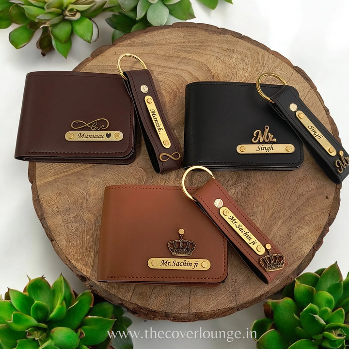 Personalized Wallet & Keychain Gift Set