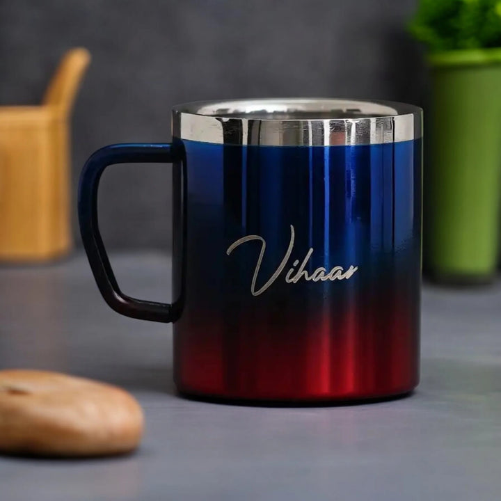 RedBlue Steel Mug
