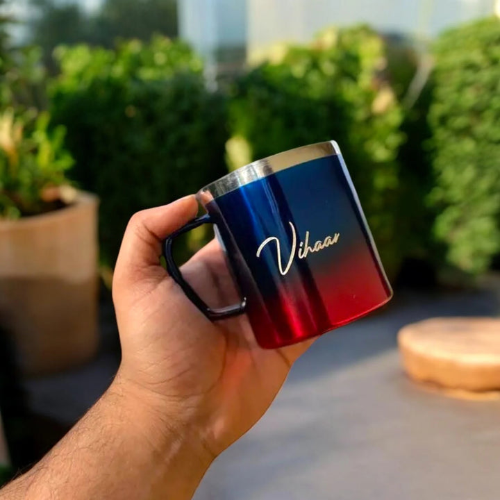 RedBlue Steel Mug